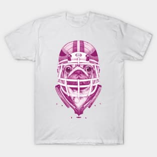 American Pug Football Purple T-Shirt